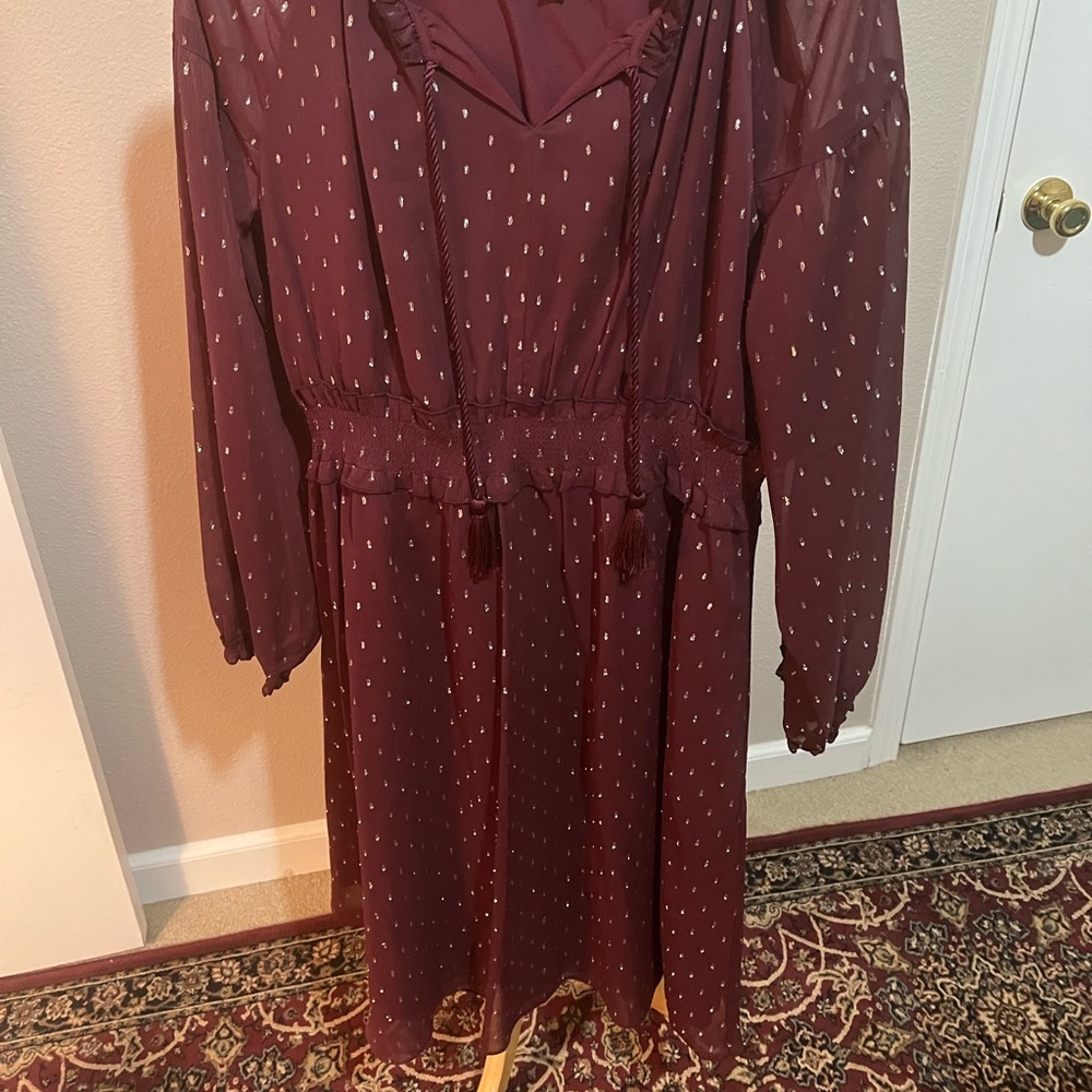 long sleeved maroon dress by DIP